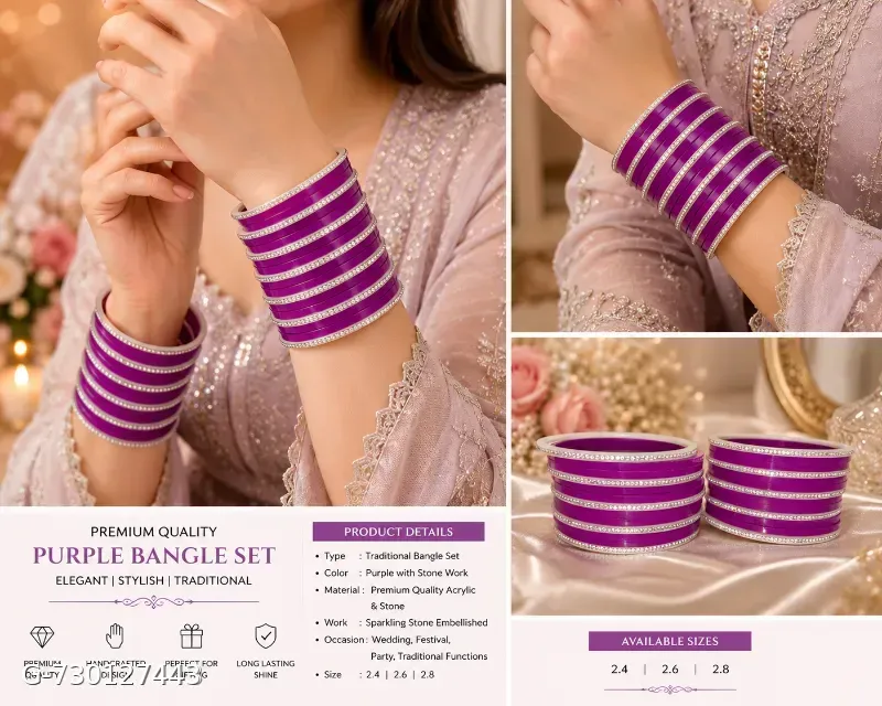 Daily wear mini purple chuda set